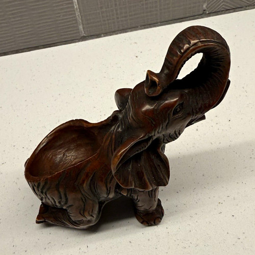 Carved wood elephant - wood,
